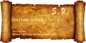 Sallay Ulrik névjegykártya